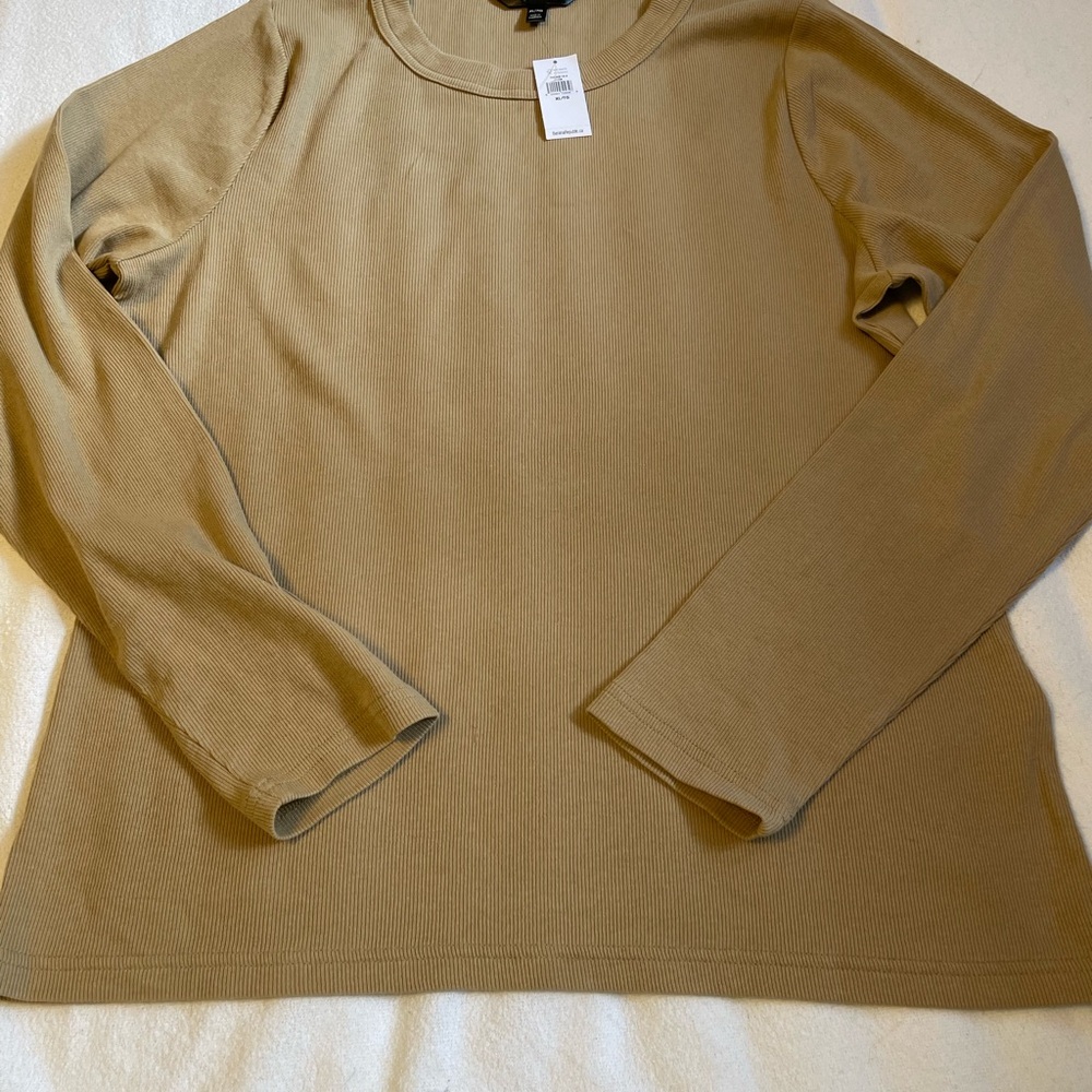 Banana Republic Ribbed Tan Long Sleeve Top